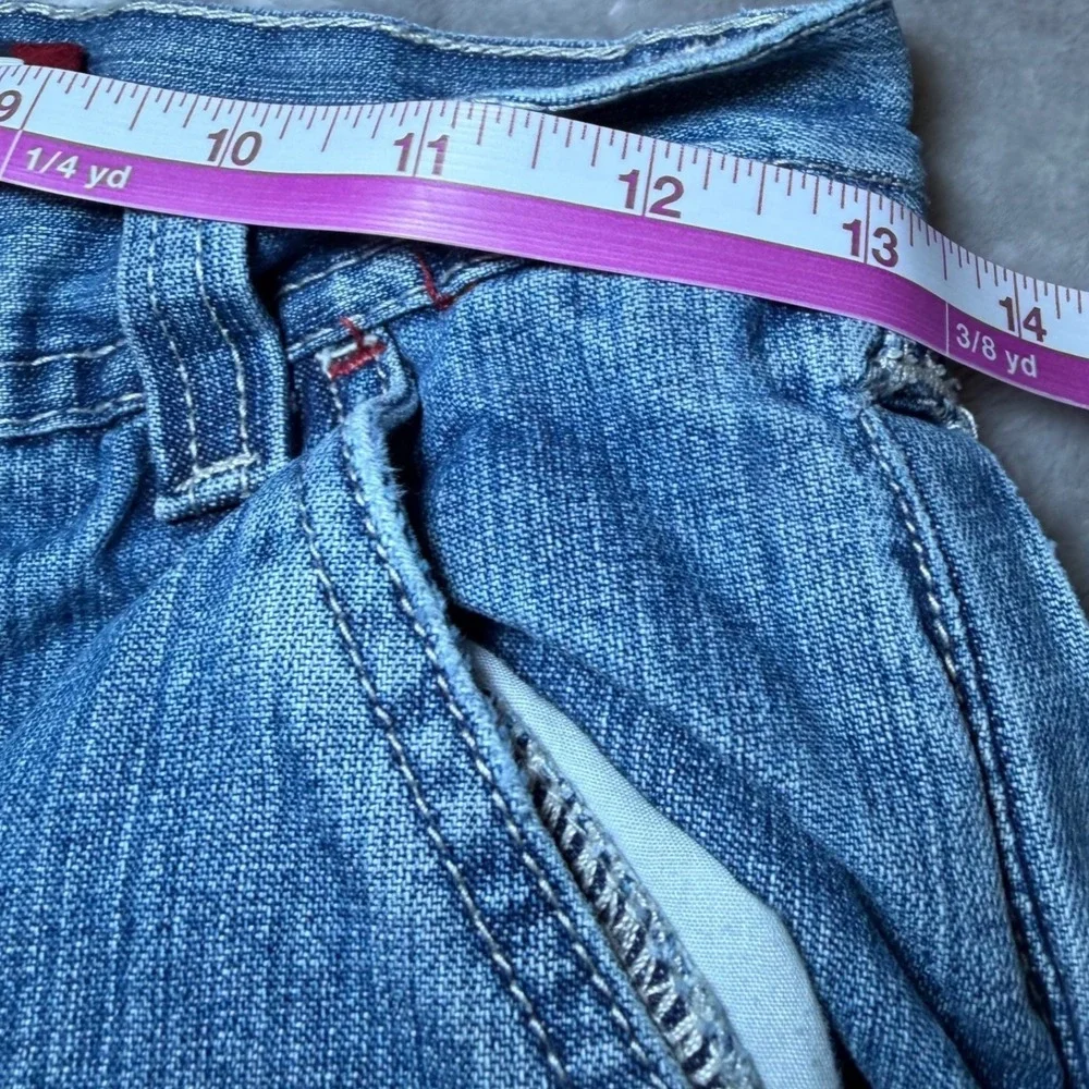 Vintage Old Navy Girls Size 16 Wide Leg Cargo Jeans Blue Denim Y2K Baggy Utility